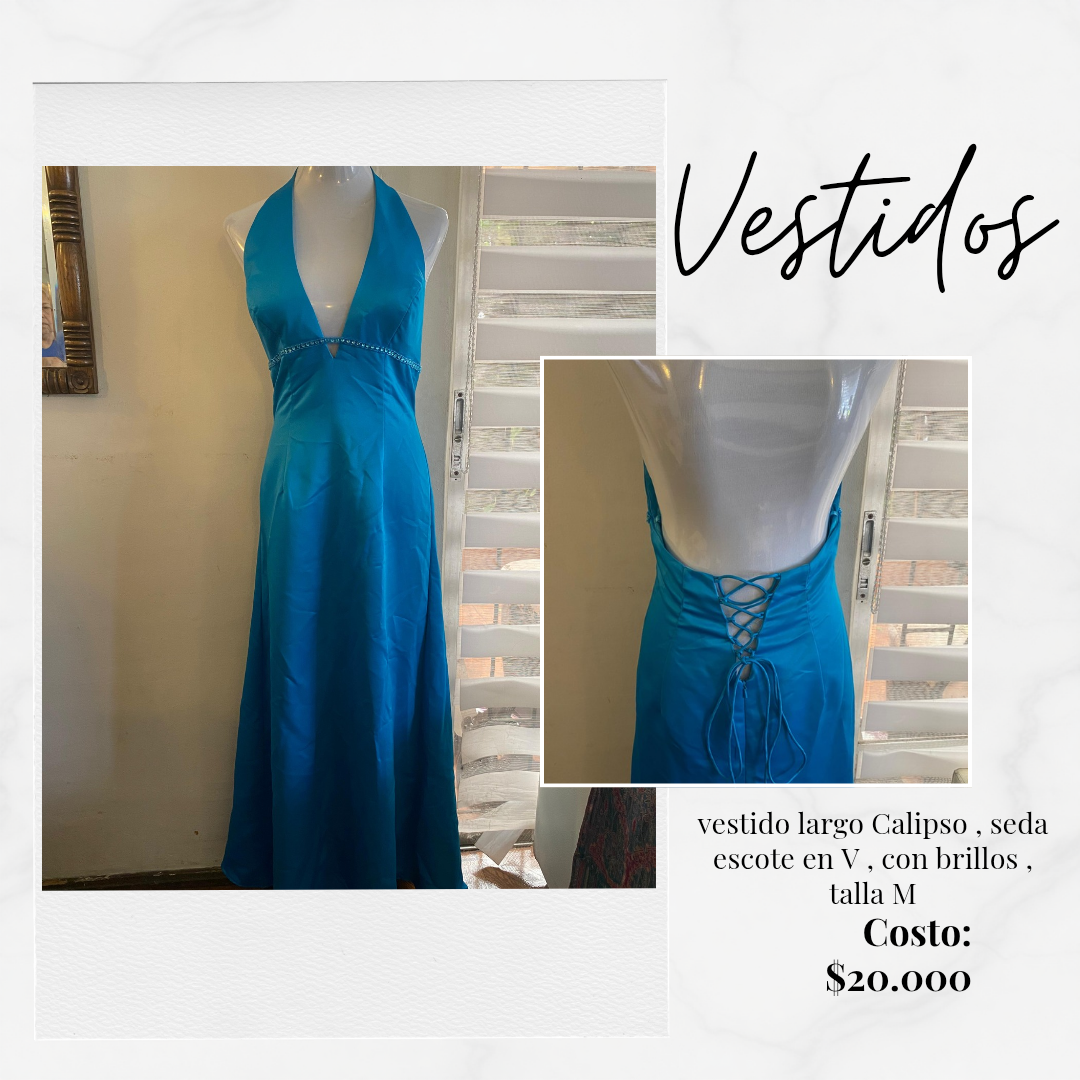 Vestido largo calipso escote V