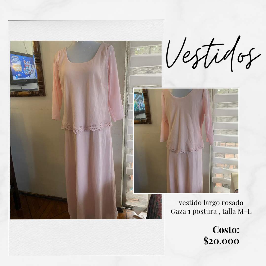 Vestido largo rosado
