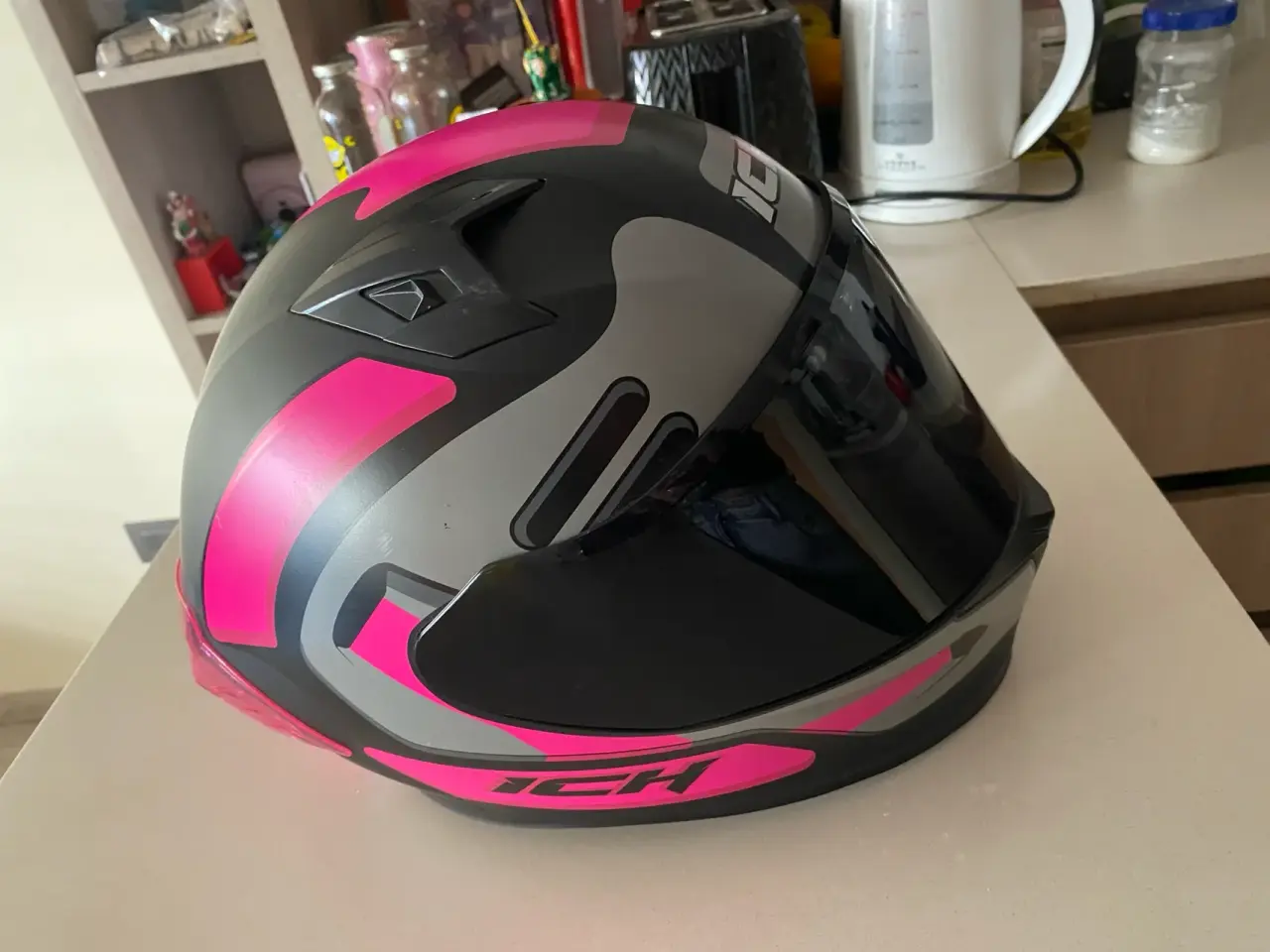 Casco de moto ICH negro - miniatura 2