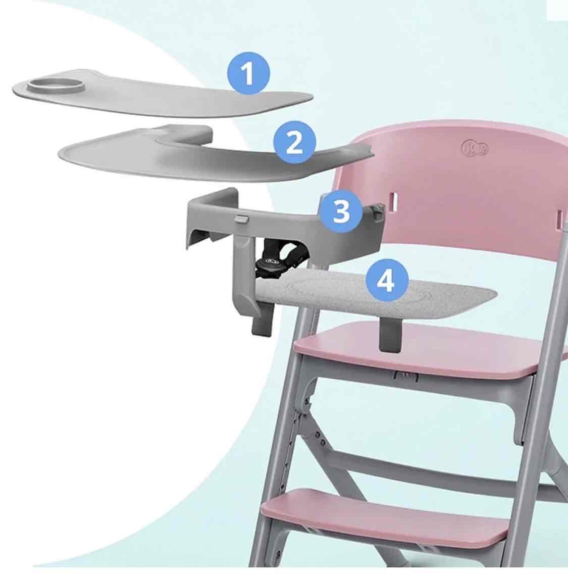 Silla alta para bebé rosa Kinderkraft - miniatura 2