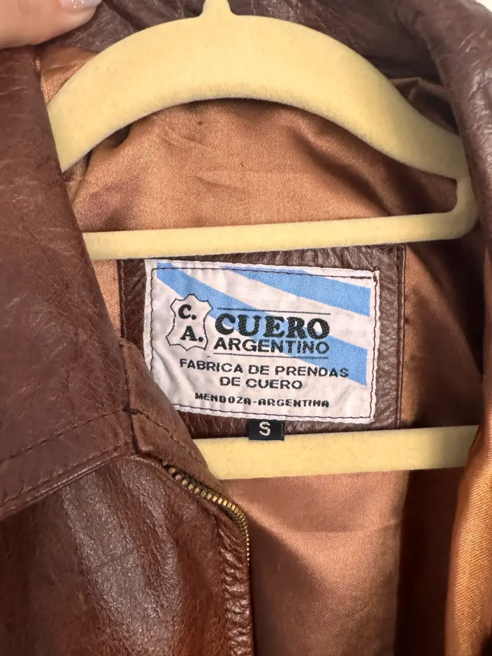 Chaqueta de cuero argentino marrón - miniatura 2