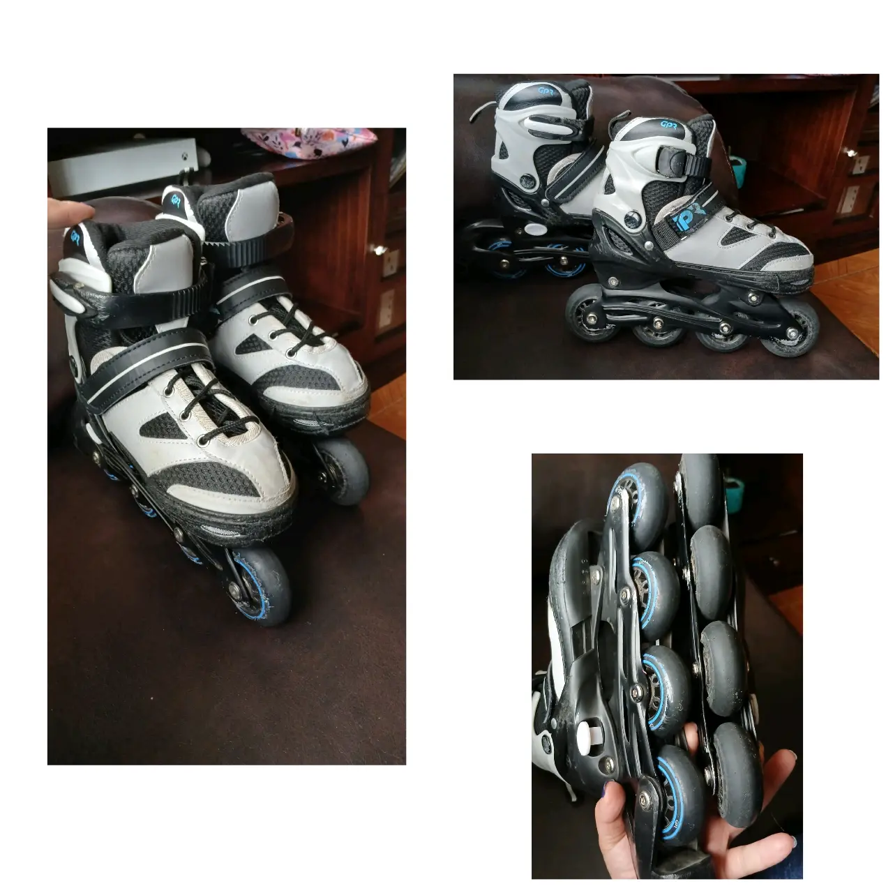Patines en línea blancos y negros - miniatura 2