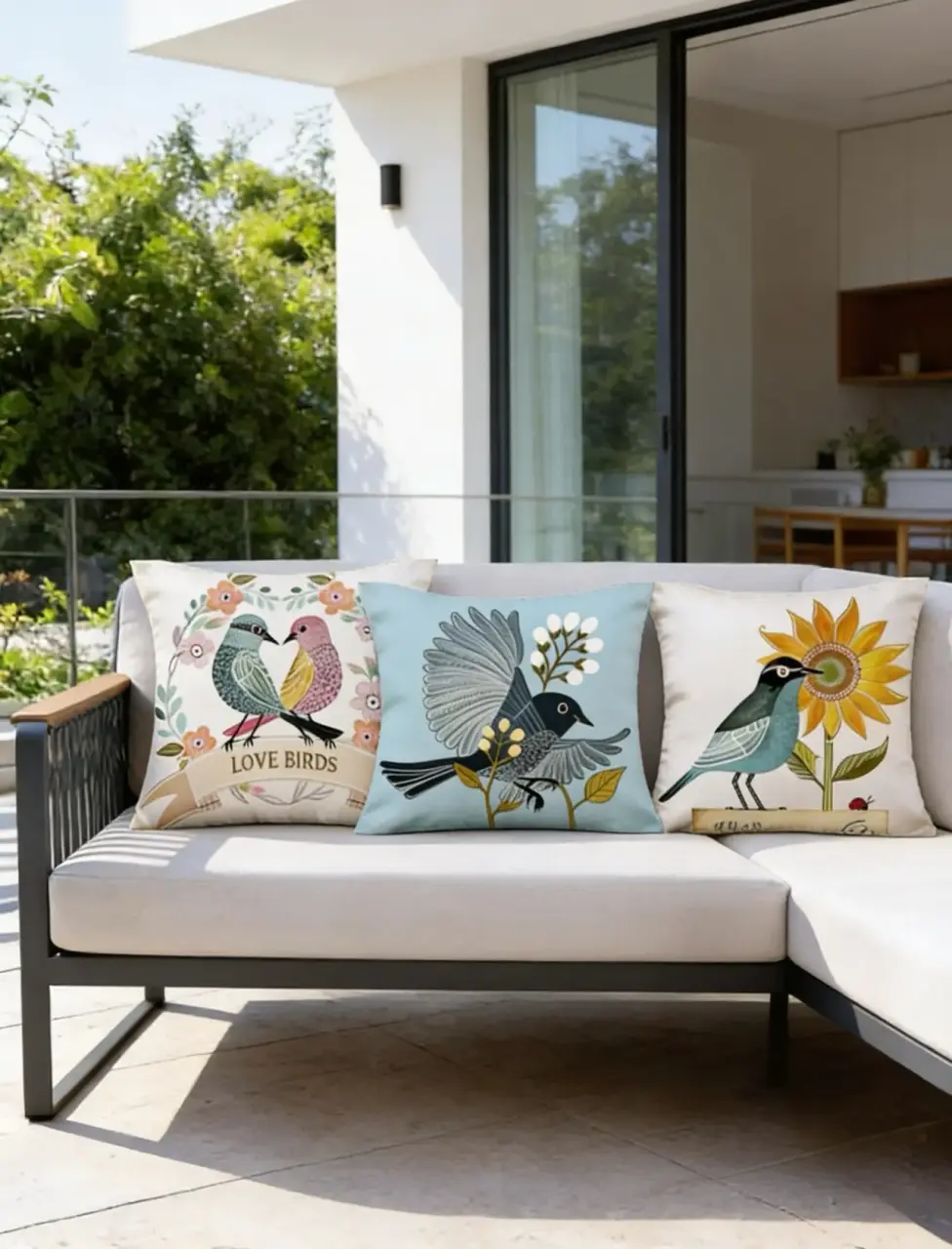 Funda para Cojines decorativos con diseño de aves