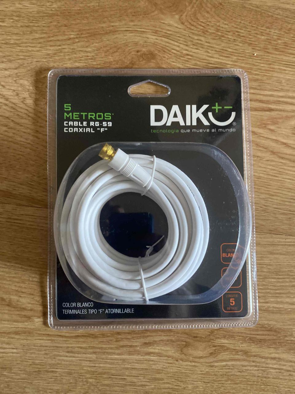 Cable coaxial 5 metros blanco - miniatura 1