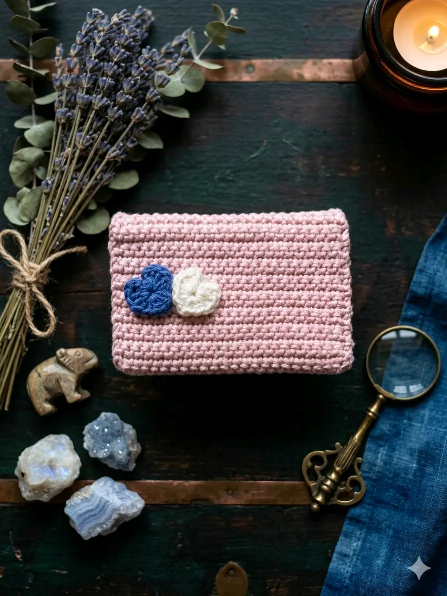 Tarjetero tejido a crochet - miniatura 1