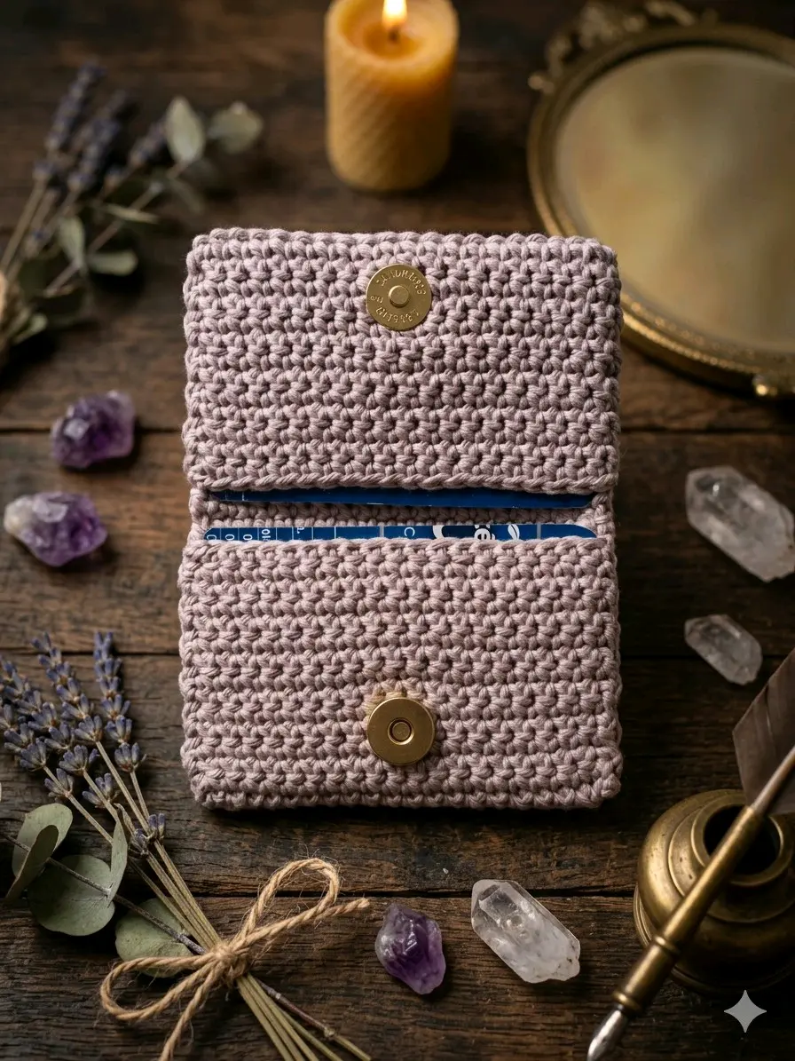 Tarjetero tejido a crochet - miniatura 2