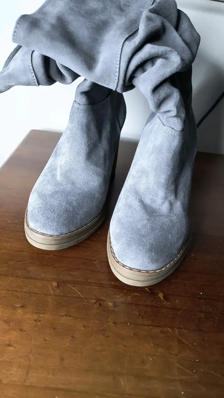 Botas cuero grises de gamuza - miniatura 3