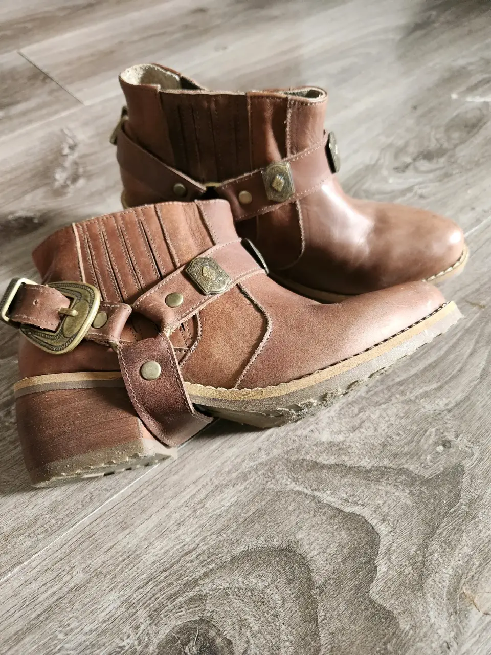 Botines de cuero marrón - miniatura 2