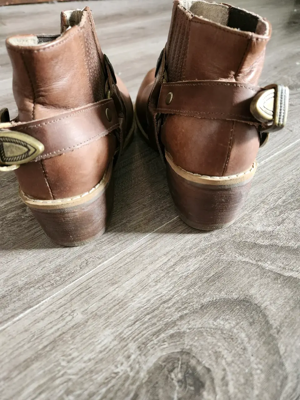 Botines de cuero marrón - miniatura 5
