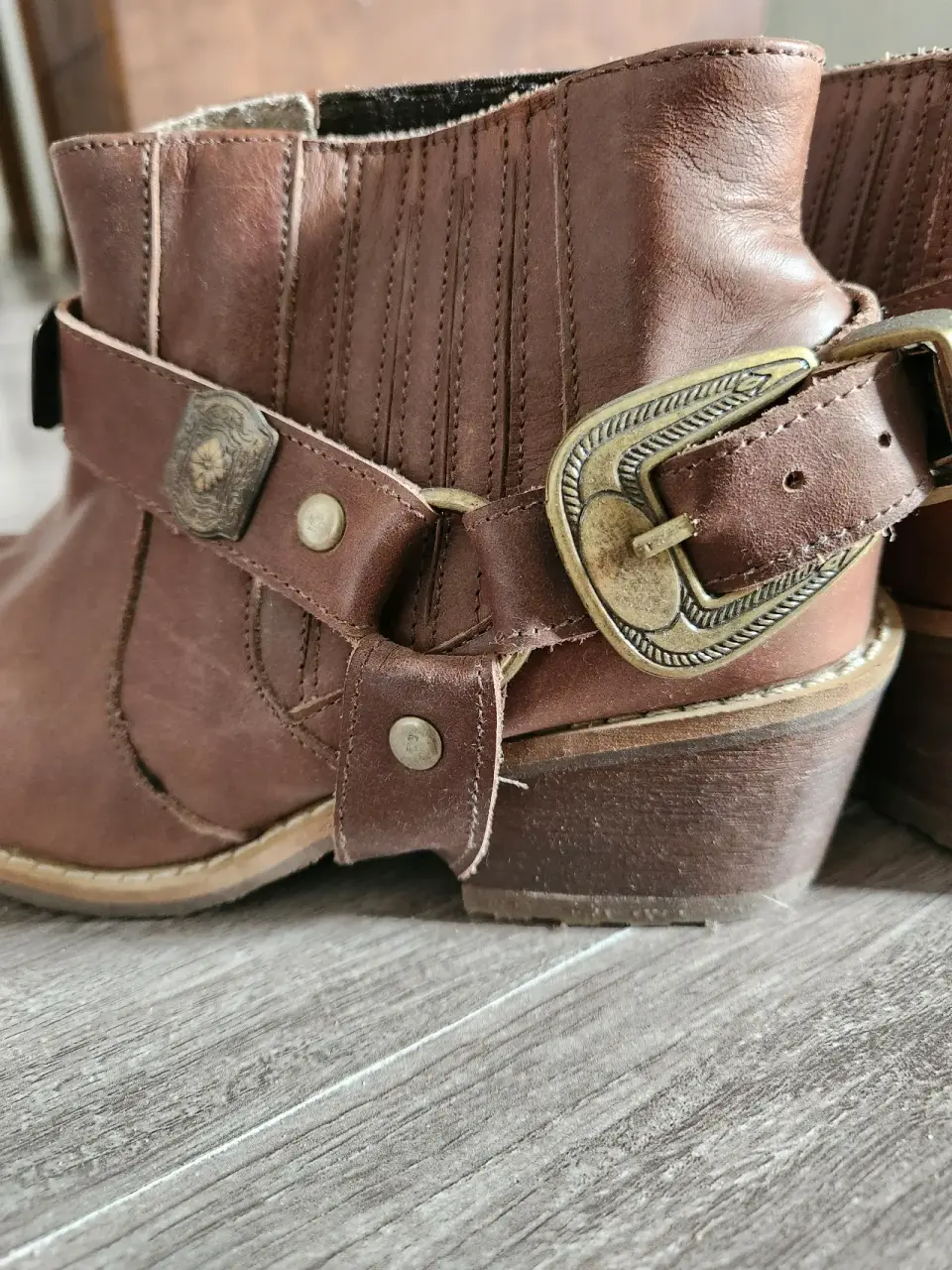 Botines de cuero marrón - miniatura 6