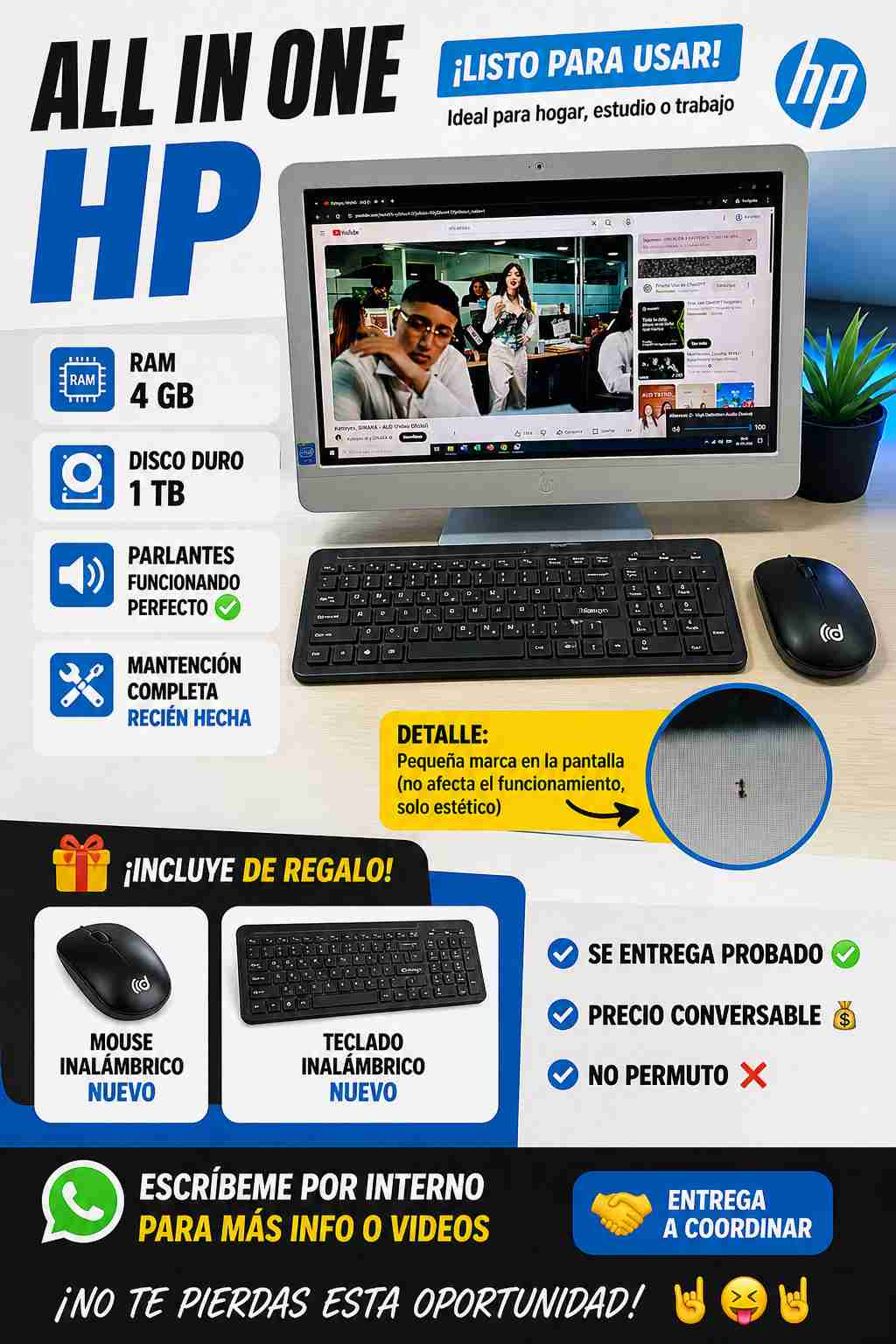 Computador HP All-in-One 4GB RAM - miniatura 1