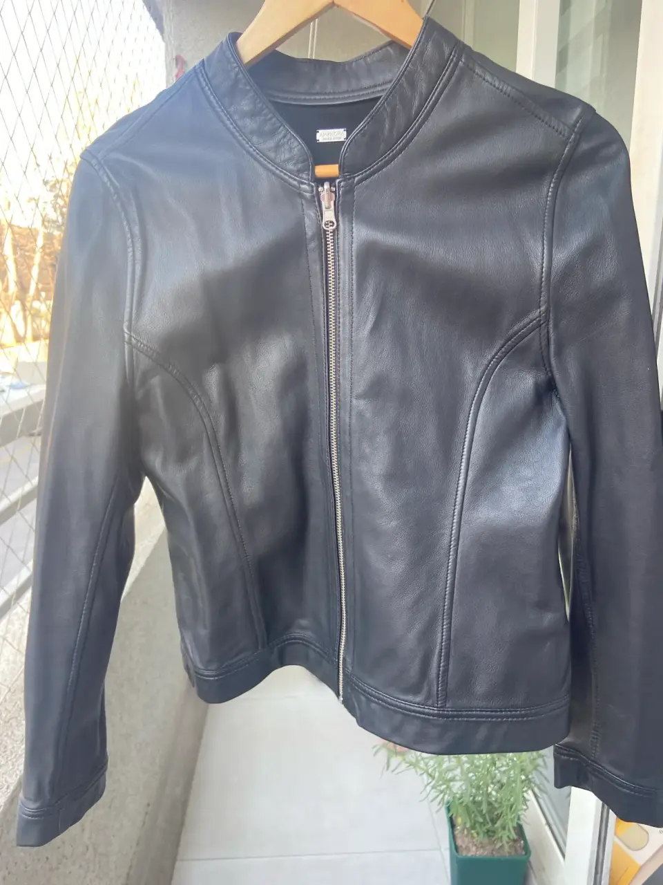 Chaqueta de cuero negra reversible - miniatura 1