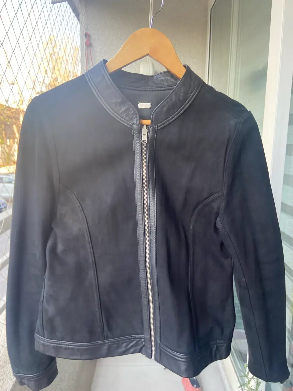 Chaqueta de cuero negra reversible - miniatura 3