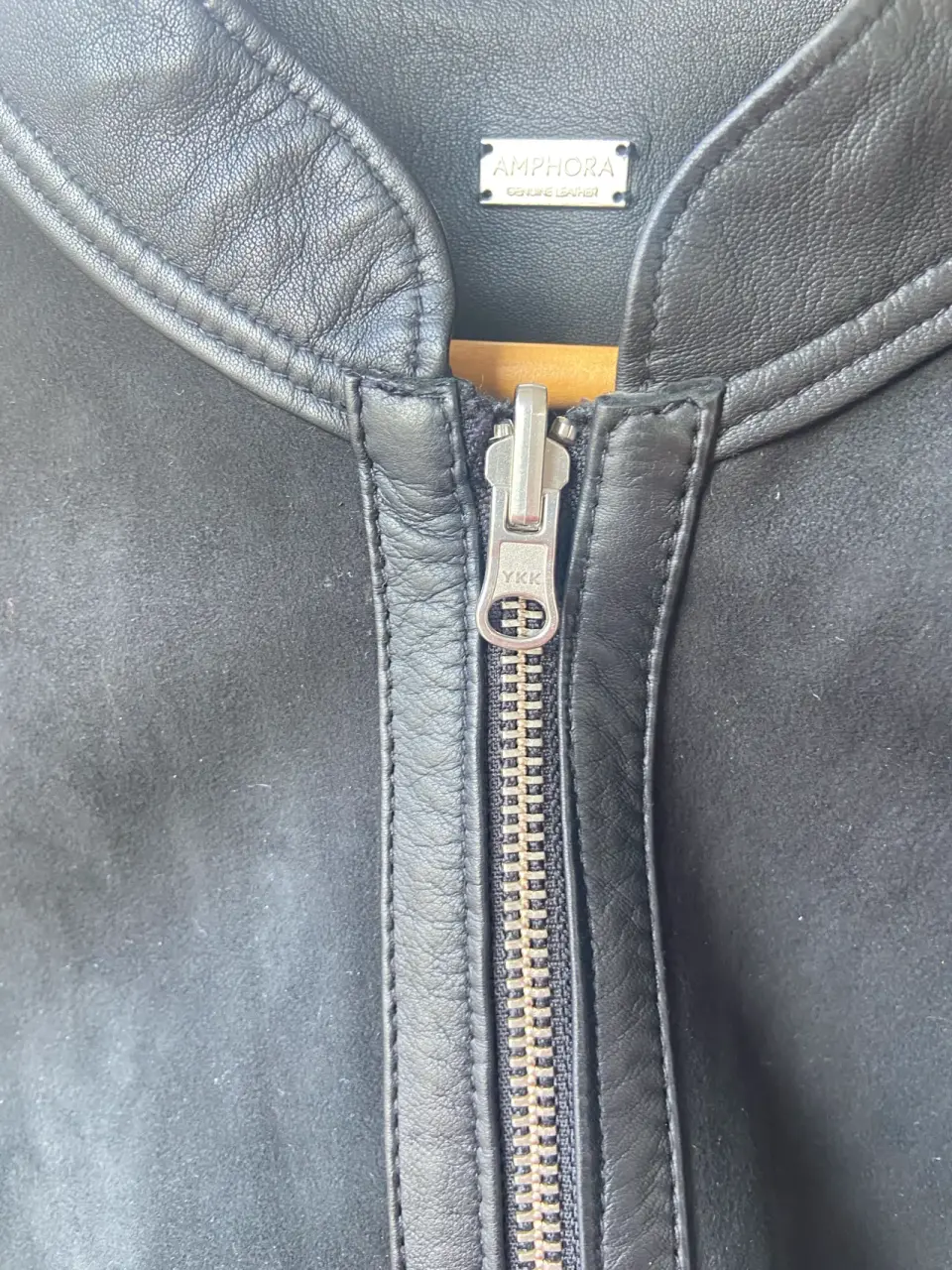 Chaqueta de cuero negra reversible - miniatura 4