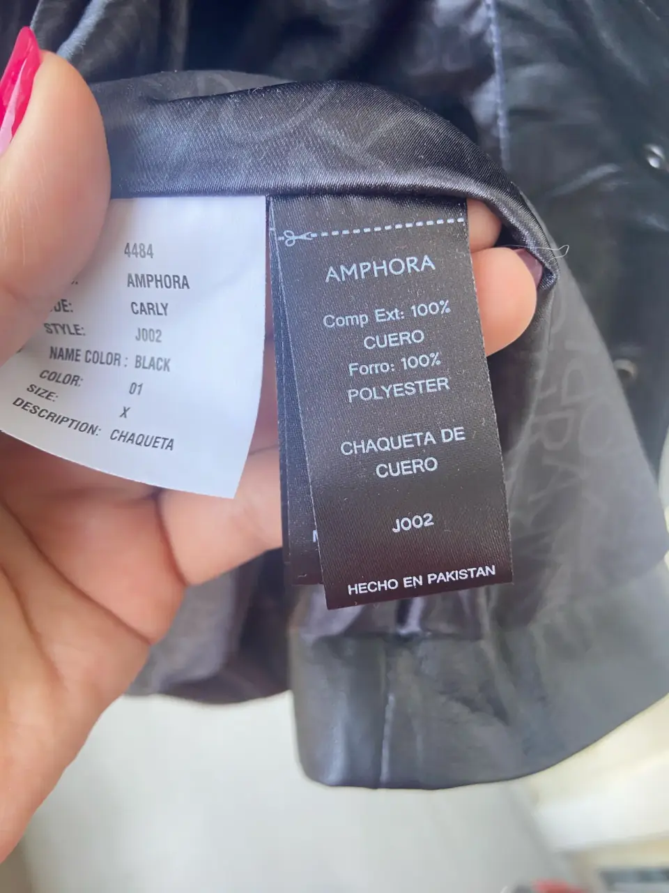 Chaqueta de cuero negra XL  (sirve para talla M/L - miniatura 5