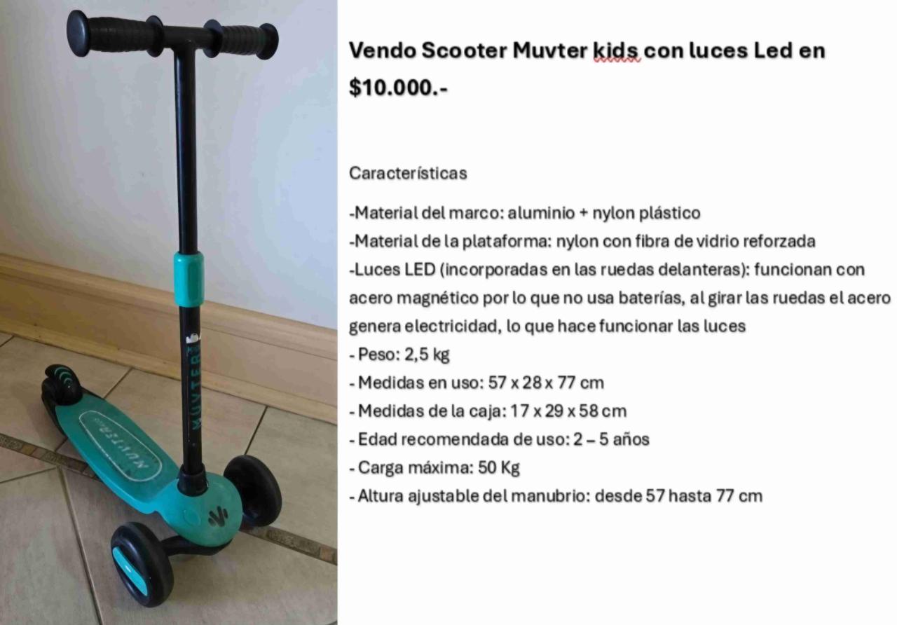 Scooter Muvter infantil con luces LED