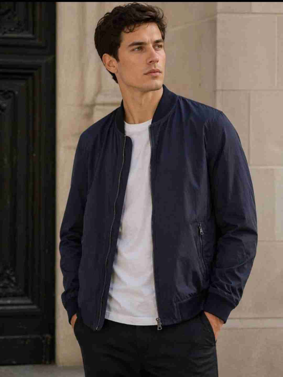 Chaqueta Bomber Caballero Azul Oscuro - miniatura 1