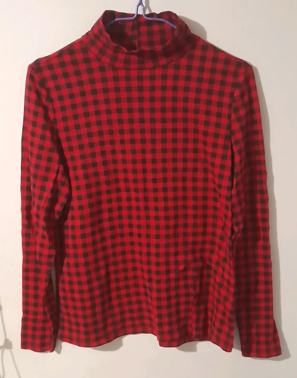 Polera cuello alto a cuadros - miniatura 3