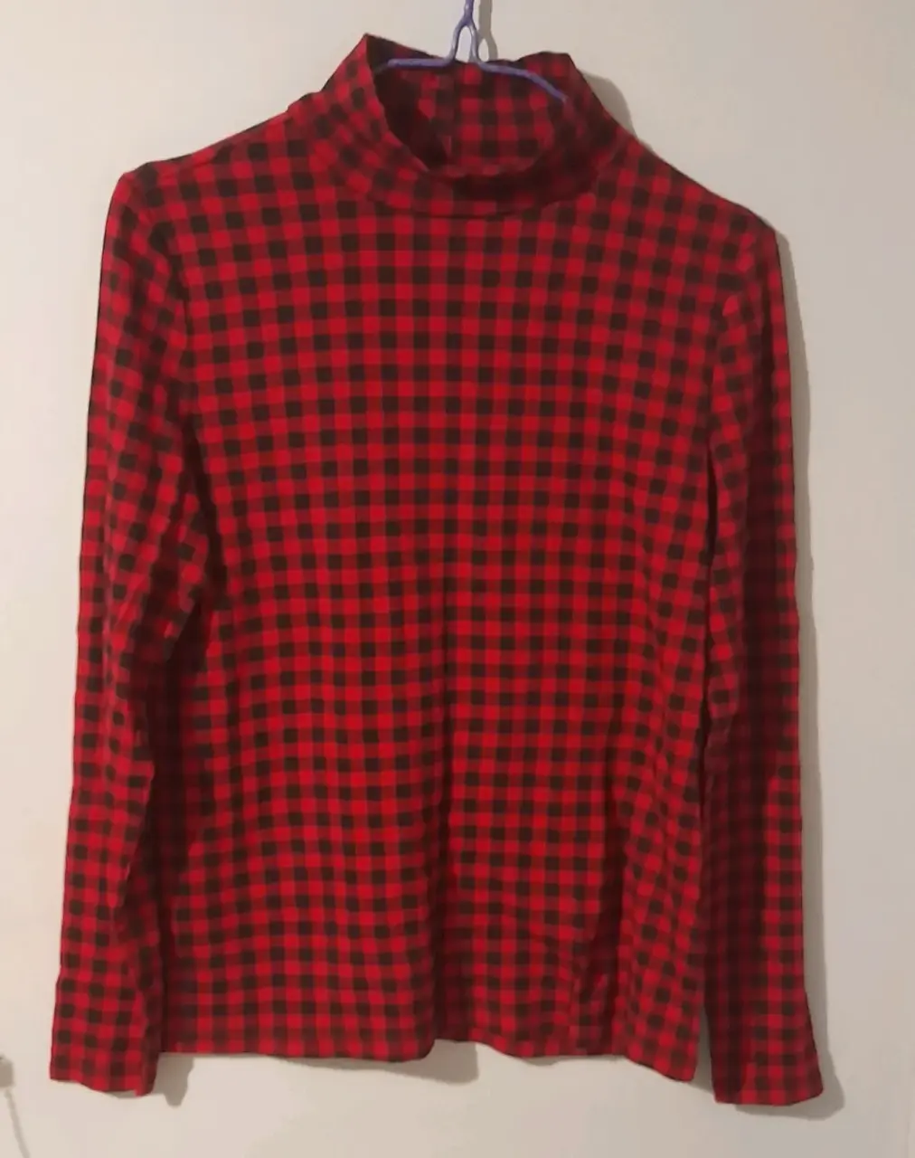 Polera cuello alto a cuadros - miniatura 4