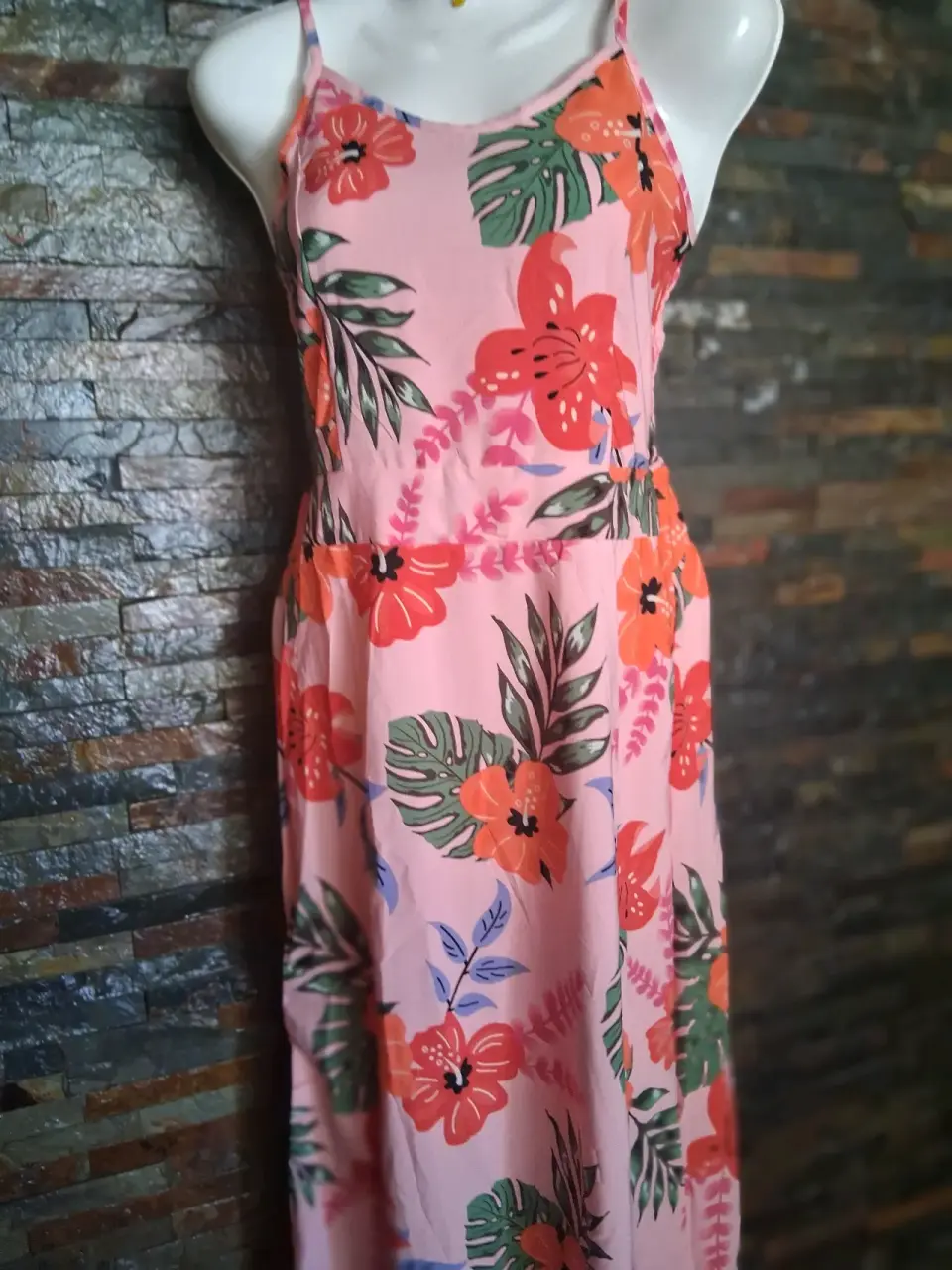 Vestido largo floral rosado - miniatura 2