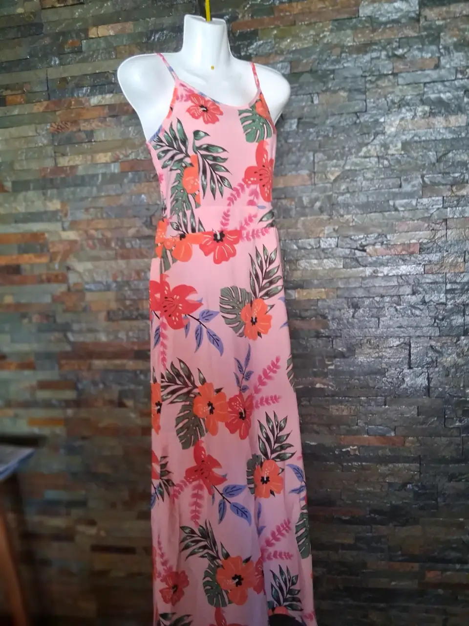 Vestido largo floral rosado - miniatura 6