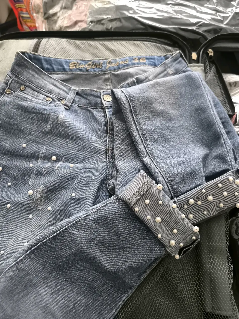 Jeans Blu Girl con perlas - miniatura 2