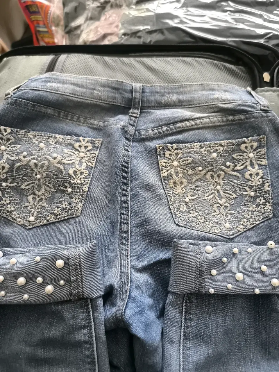 Jeans Blu Girl con perlas - miniatura 4