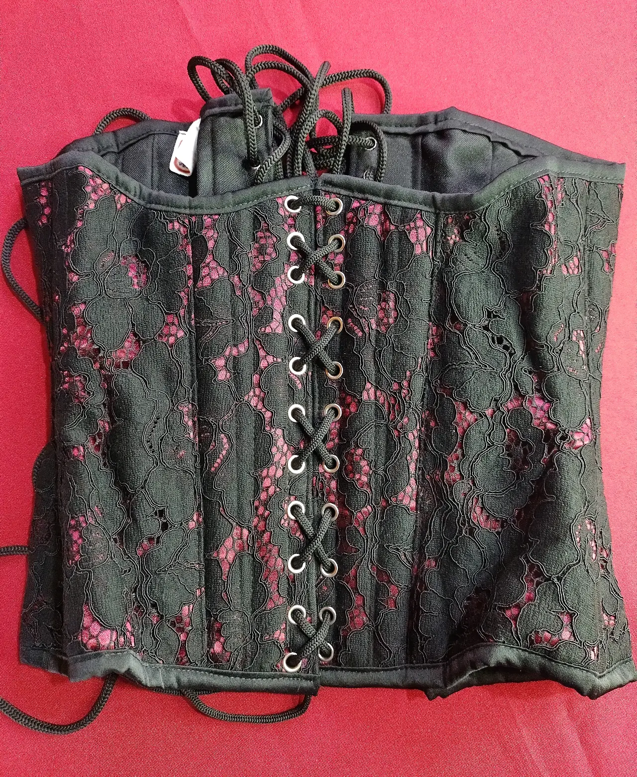 Underbust tipo corsé con encaje floral - Talla S