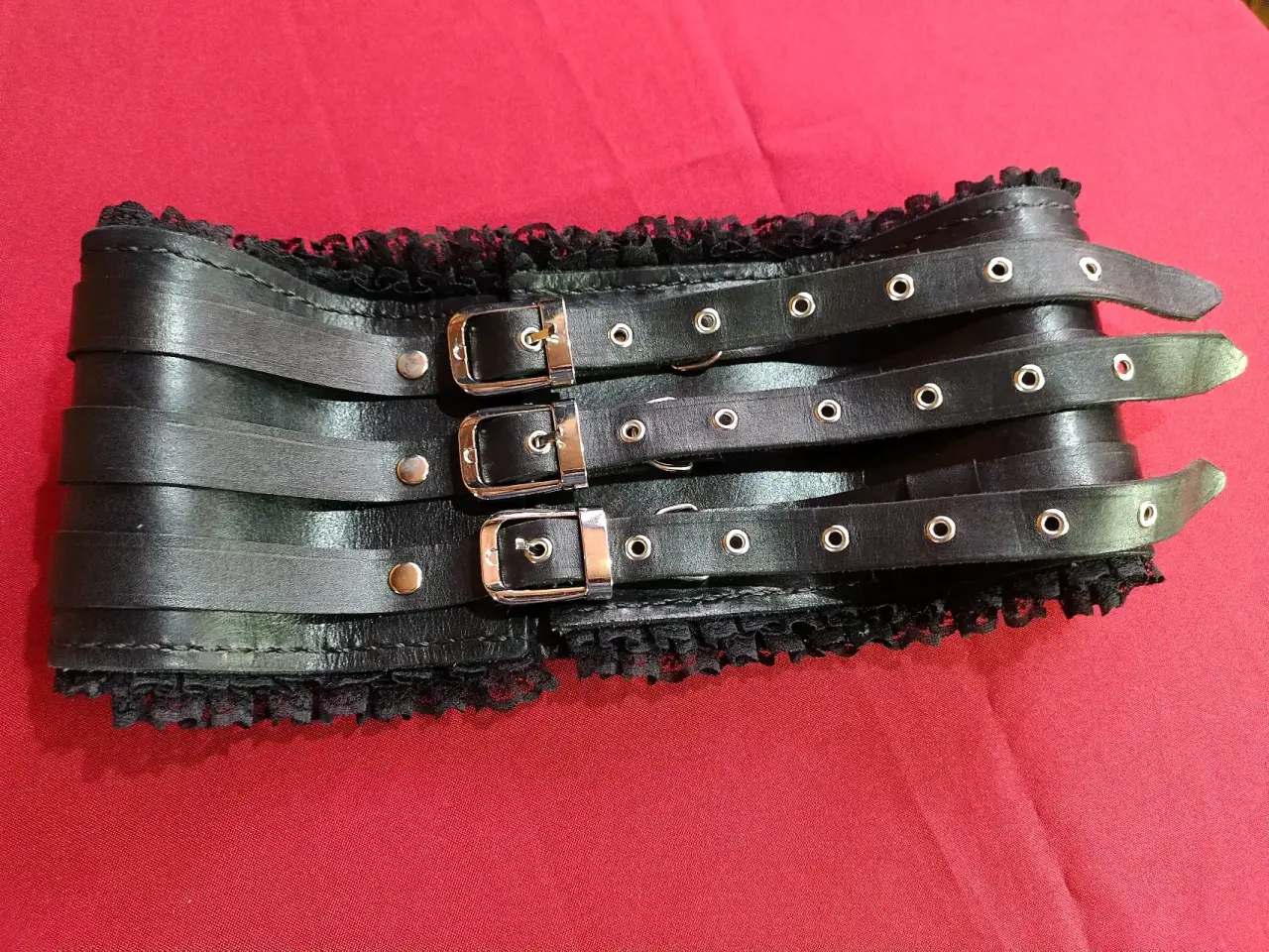 Cinto Negro de cuero natural - Talla S