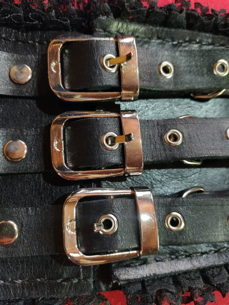 Cinto Negro de cuero natural - Talla S - miniatura 2