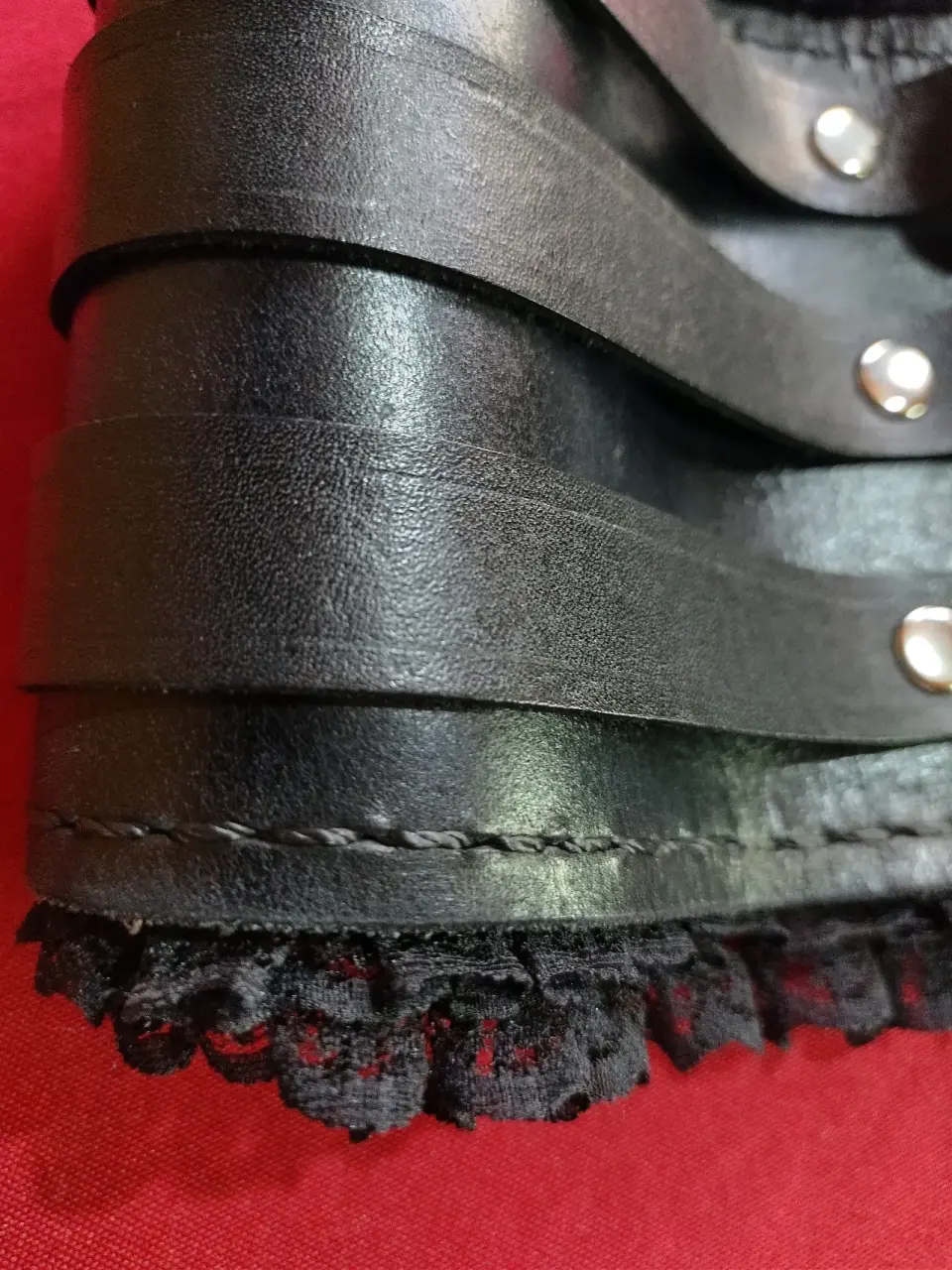 Cinto Negro de cuero natural - Talla S - miniatura 3