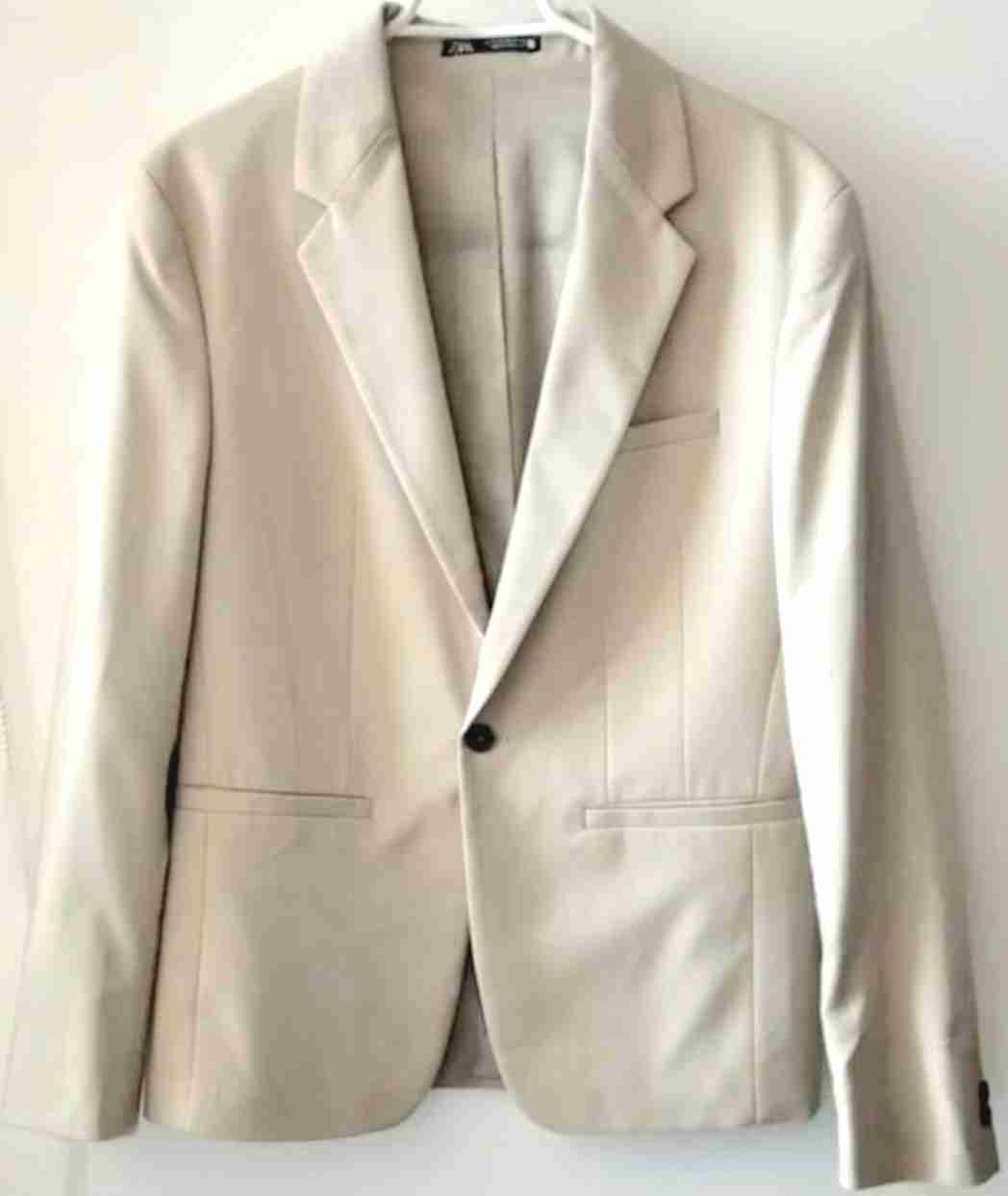 Blazer Traje de Hombre, Color Crudo, Liviano, Zara - miniatura 4