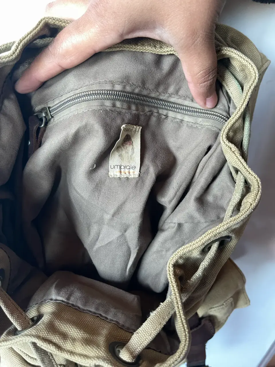 Mochila umbrale estilo vintage  con cuero - miniatura 4