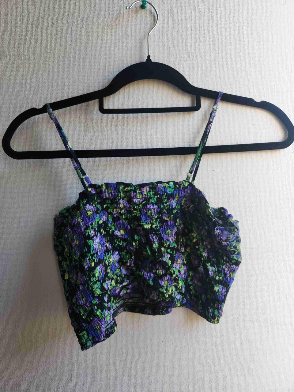 Cropped top floreado multicolor - miniatura 2