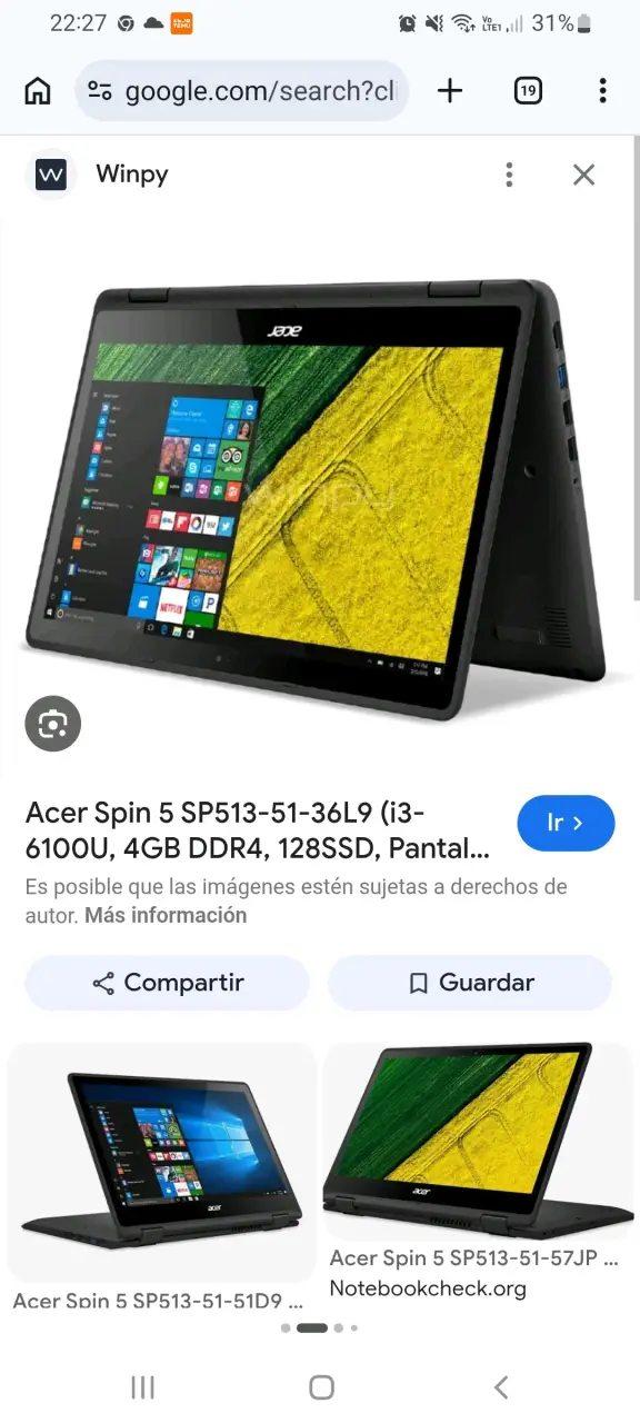 Laptop convertible Acer Spin 5 - miniatura 3