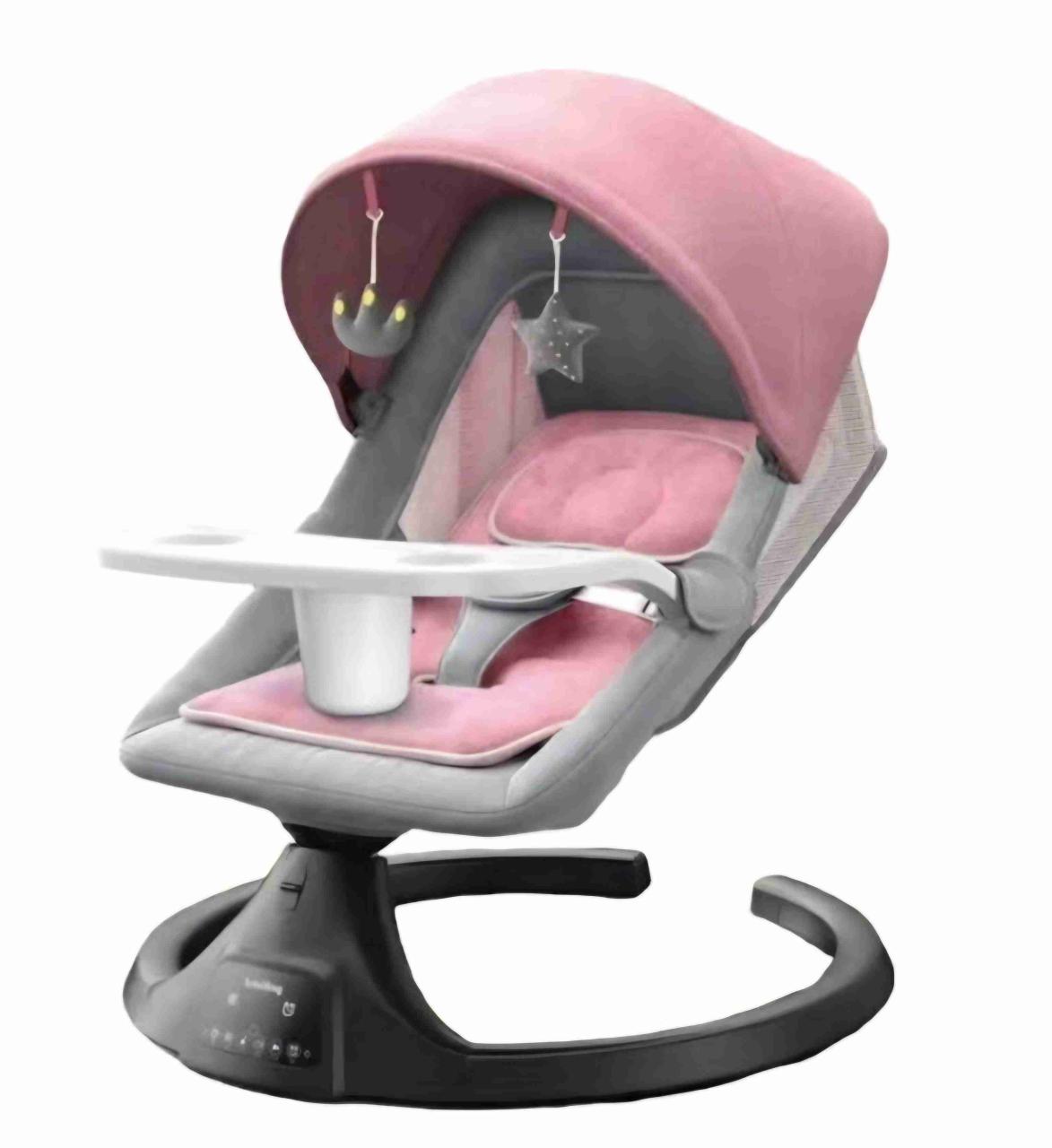 Silla mecedora para bebé rosada - miniatura 1