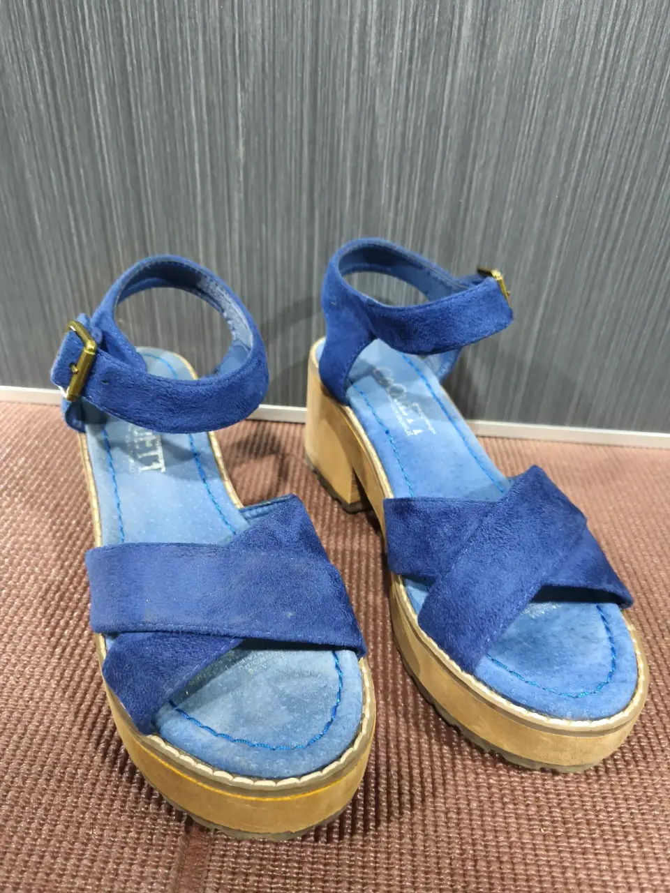 Sandalias de plataforma azul 36 - miniatura 1