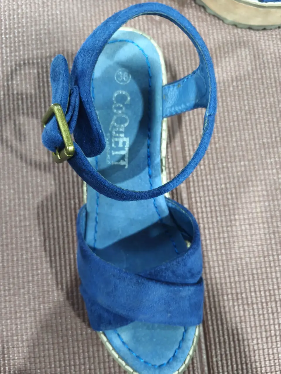 Sandalias de plataforma azul 36 - miniatura 3