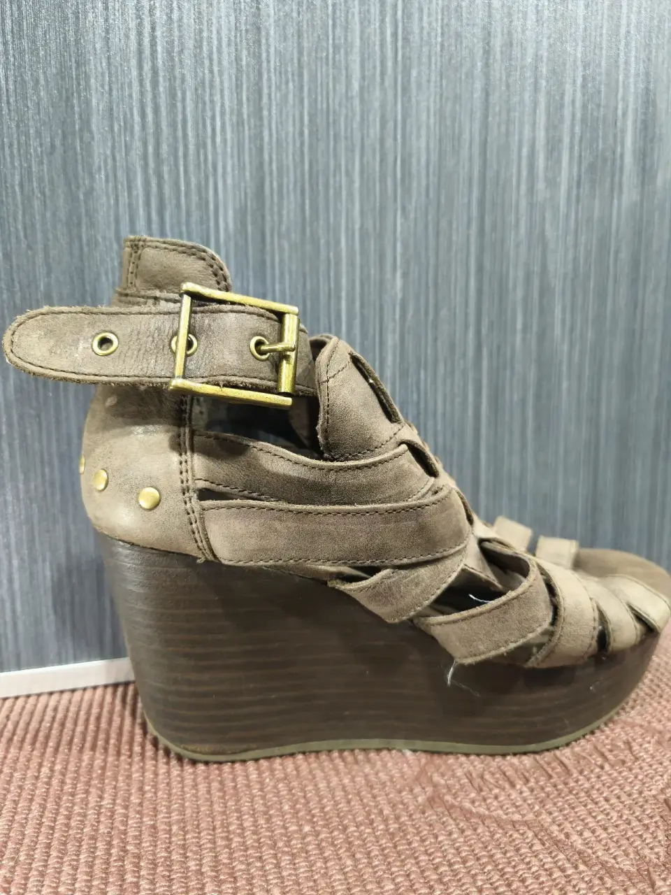 Sandalias plataforma marrón oscuro CAT 35 - miniatura 4