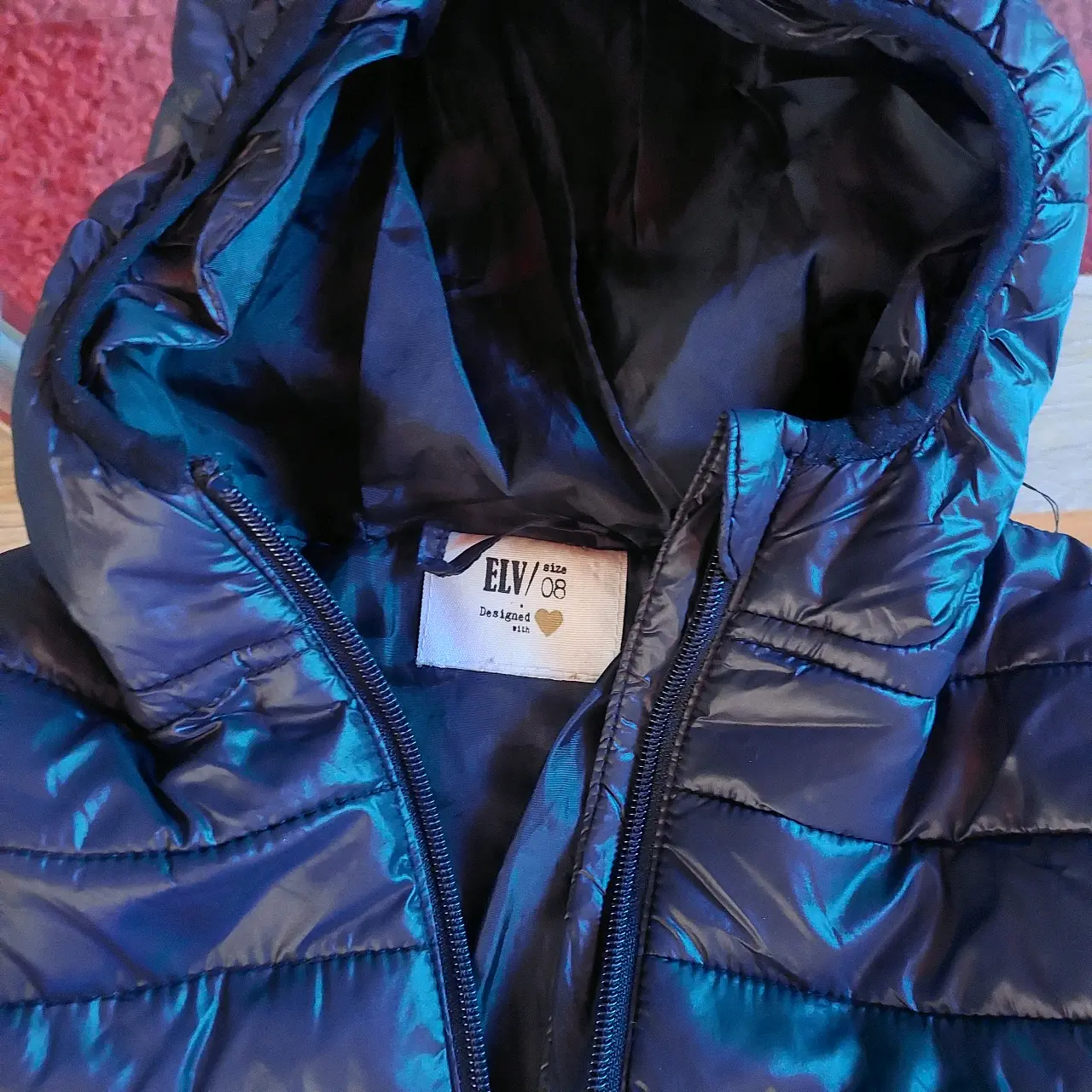 Vestido azul claro con lazo chaqueta azul y negra - miniatura 3