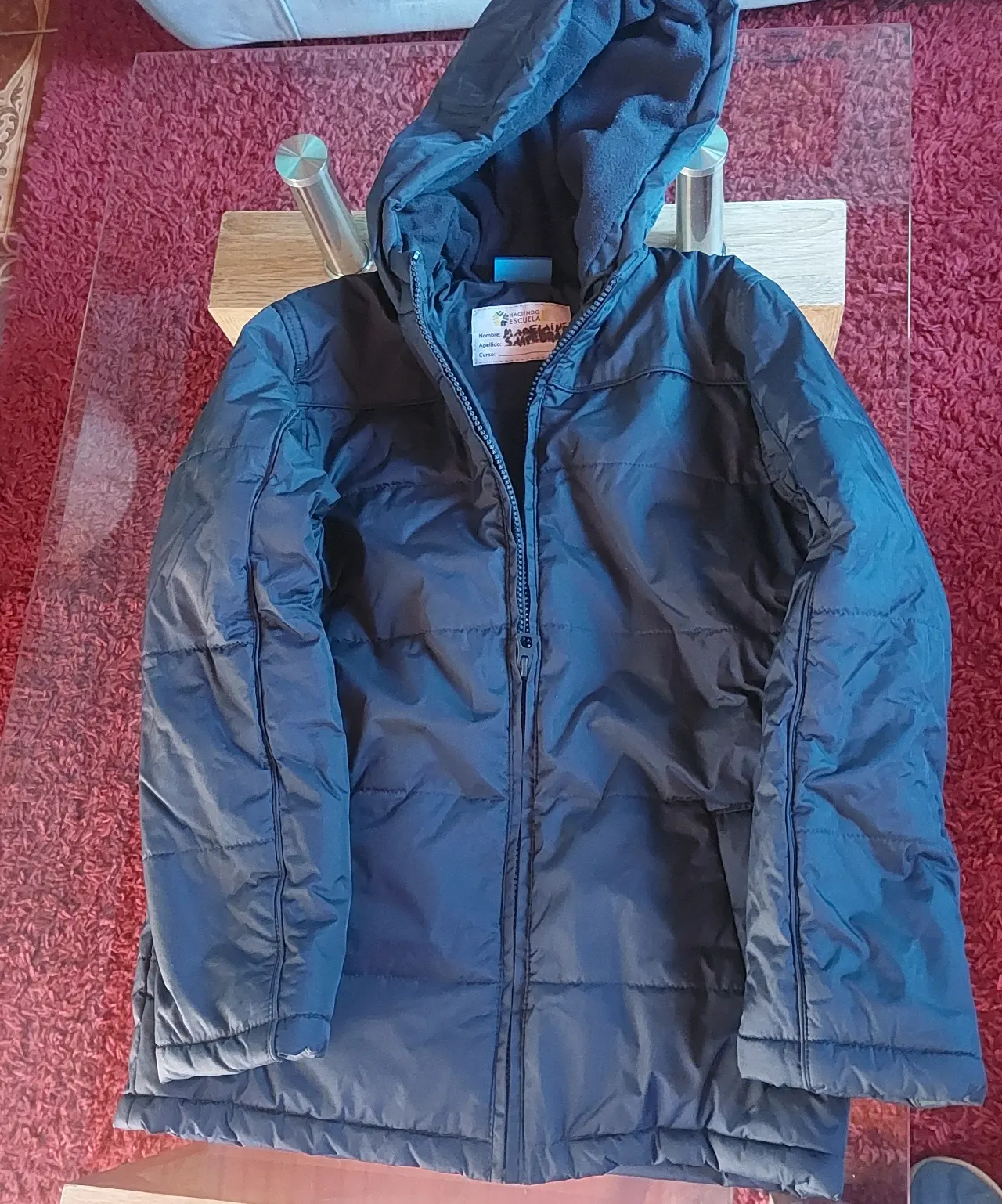 Vestido azul claro con lazo chaqueta azul y negra - miniatura 5
