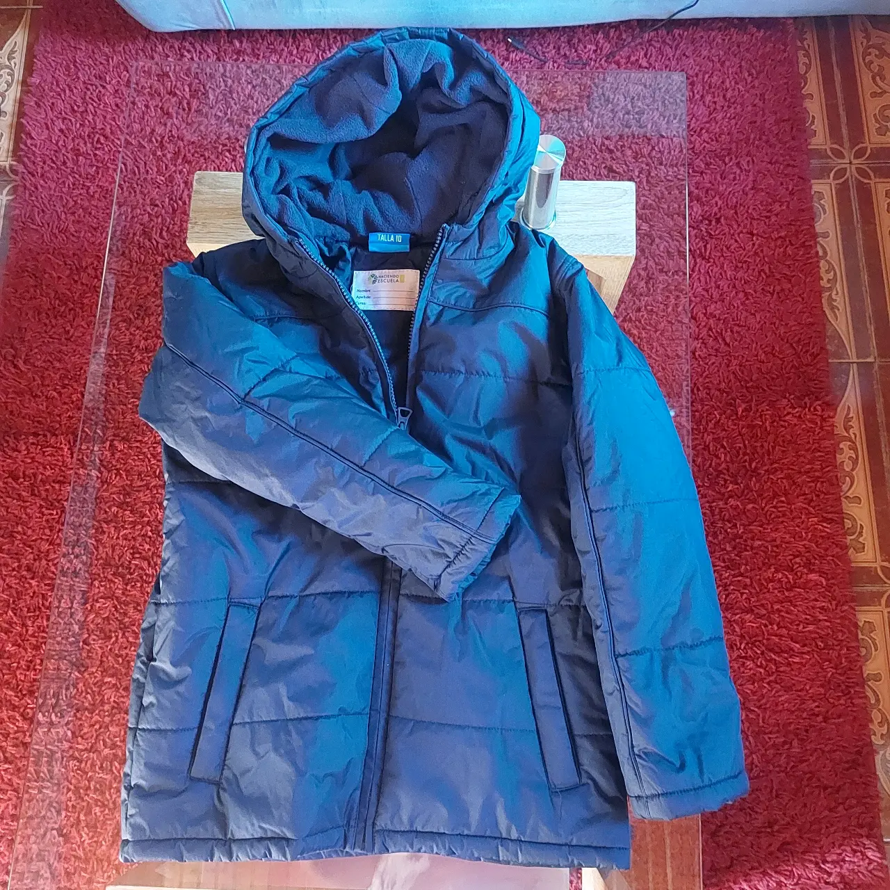 Vestido azul claro con lazo chaqueta azul y negra - miniatura 6