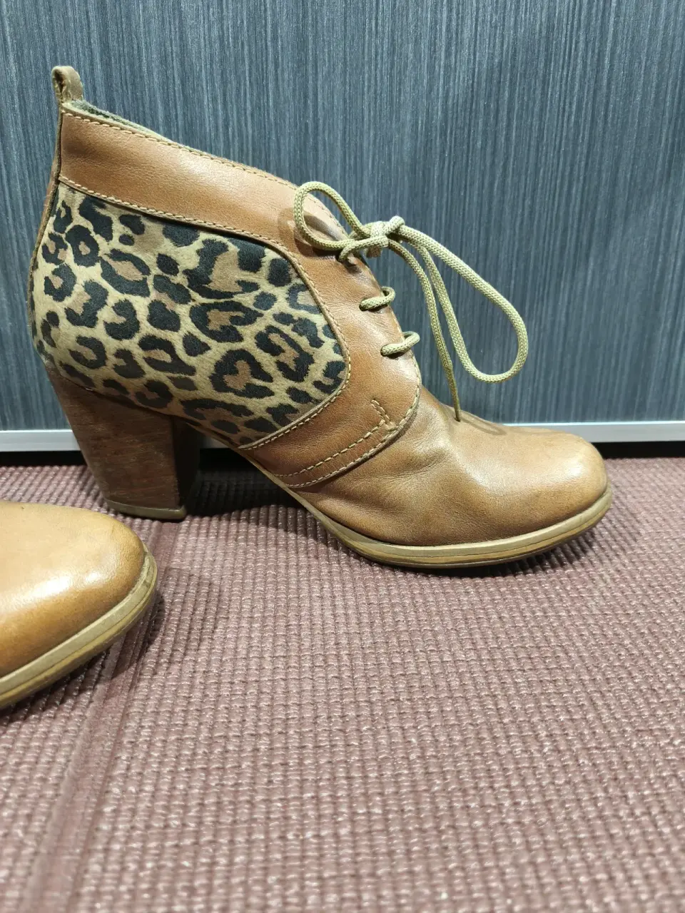 Botines de cuero con diseño leopardo 35 - miniatura 2