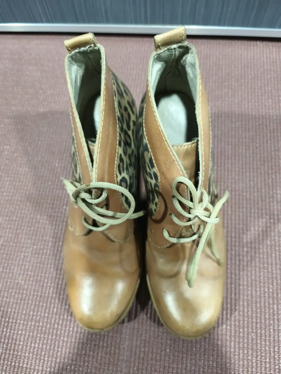 Botines de cuero con diseño leopardo 35 - miniatura 4