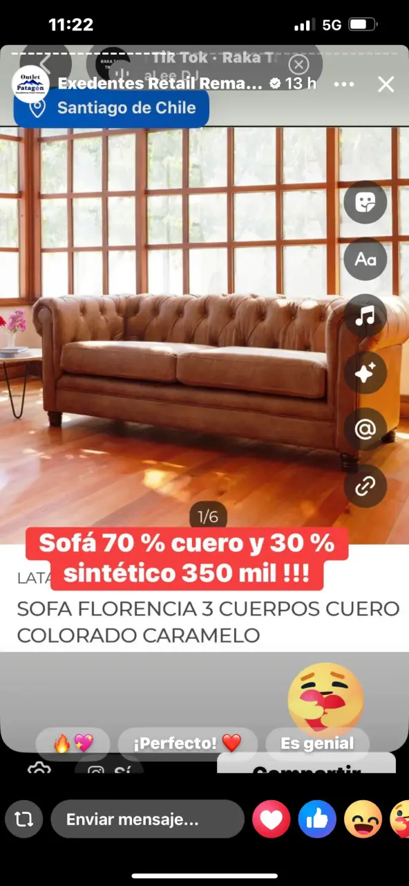 Sofá de cuero beige - miniatura 2
