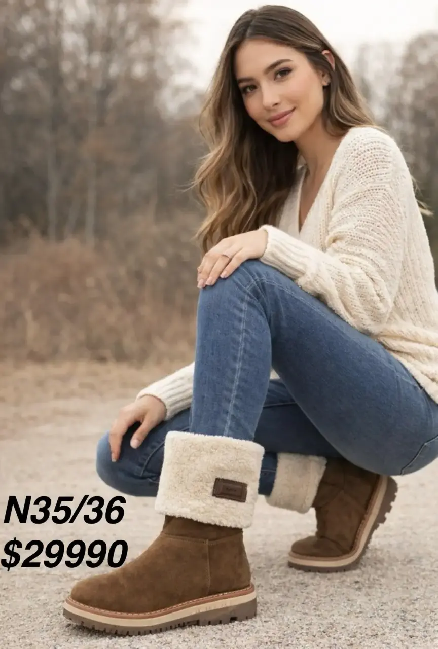 Botas de cuero camel estilo casual - miniatura 3