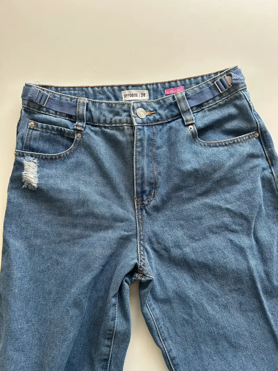 Jeans azul rasgados balloon 38 - miniatura 2