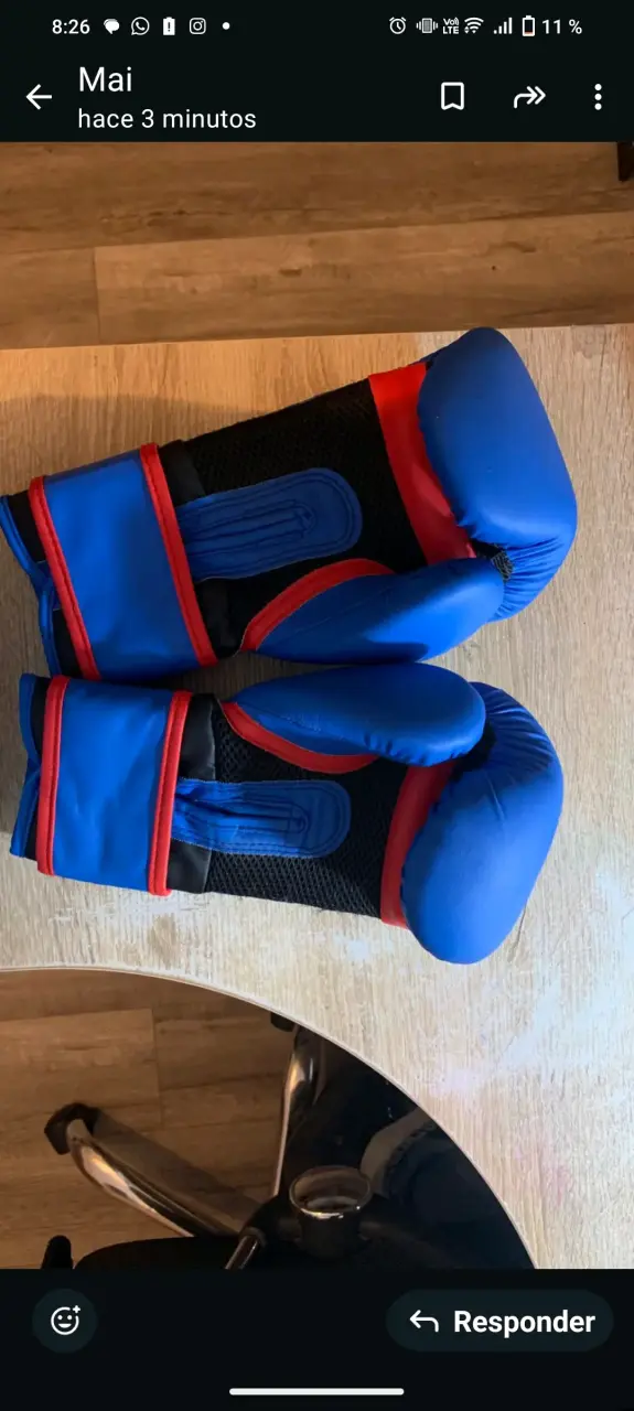 Guantes de boxeo Everlast azules 8oz SIN USO - miniatura 2