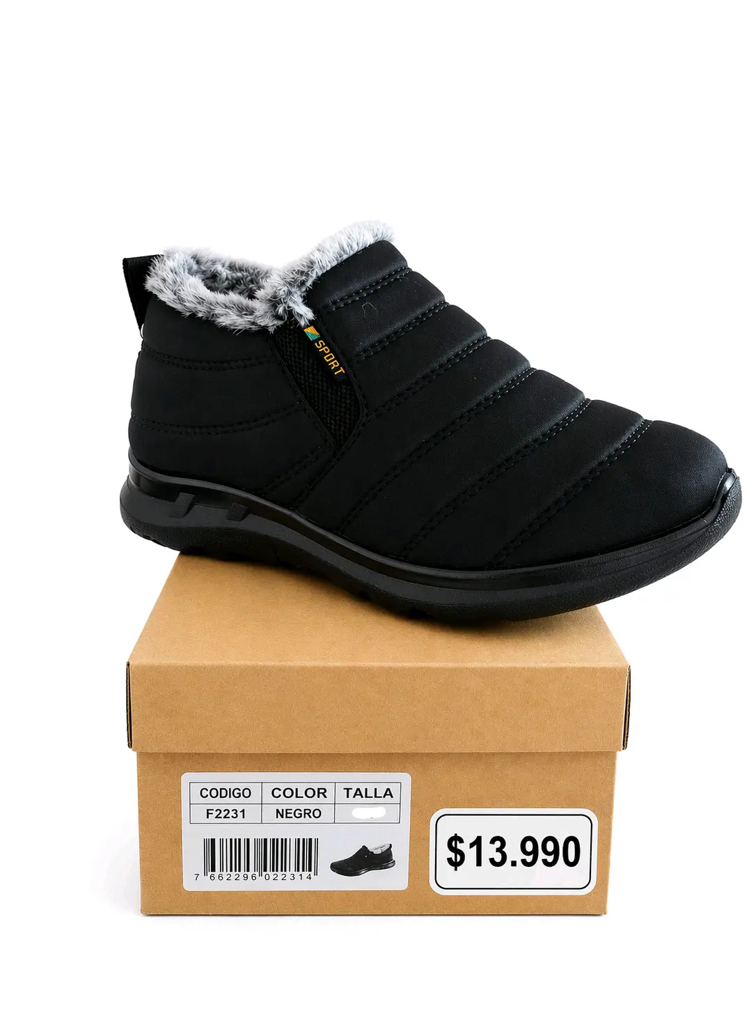 Zapatos abrigados negros con forro - miniatura 2