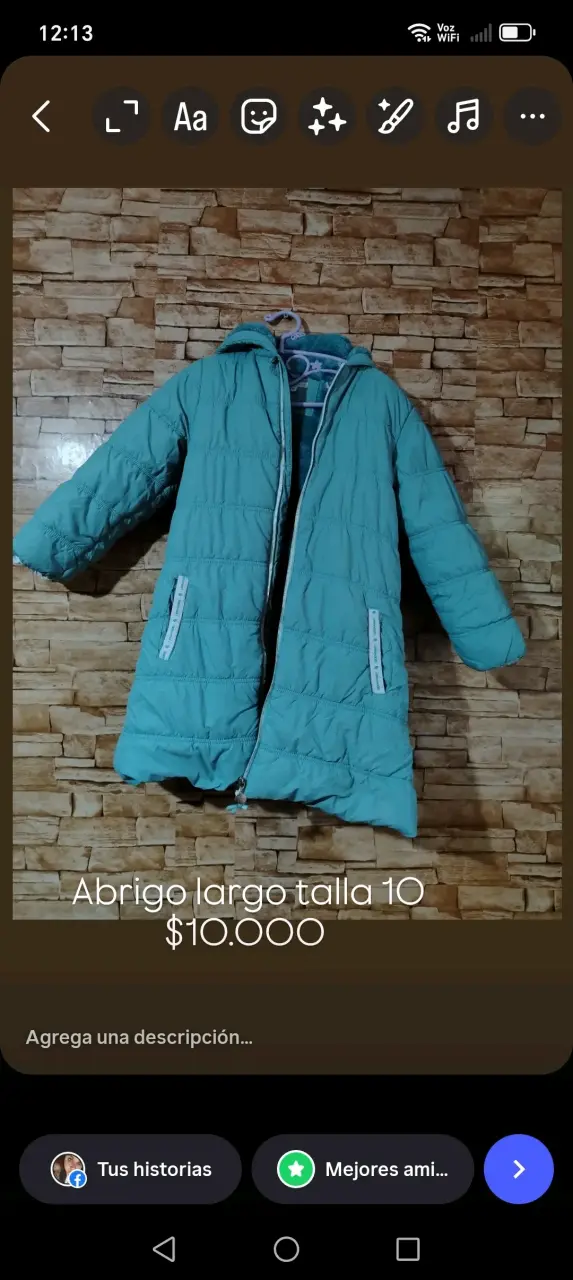 Abrigo largo azul talla 10 - miniatura 1